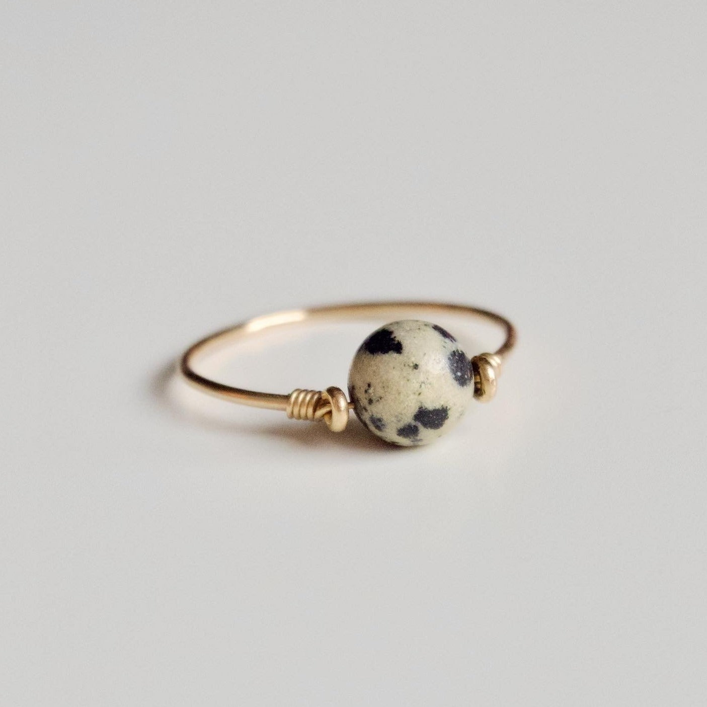 Dalmatian Jasper Dot Ring