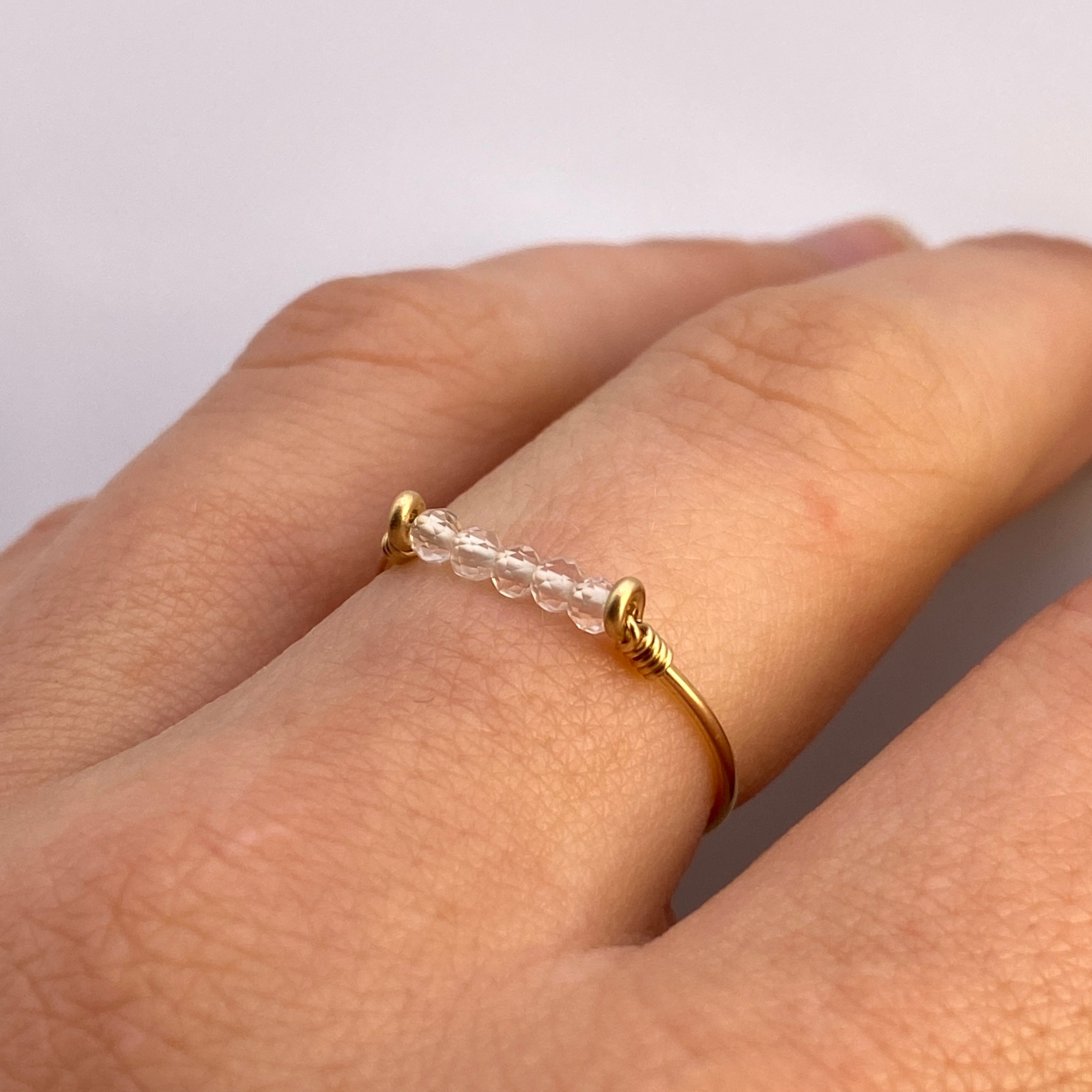 Clear Quartz Bar Ring