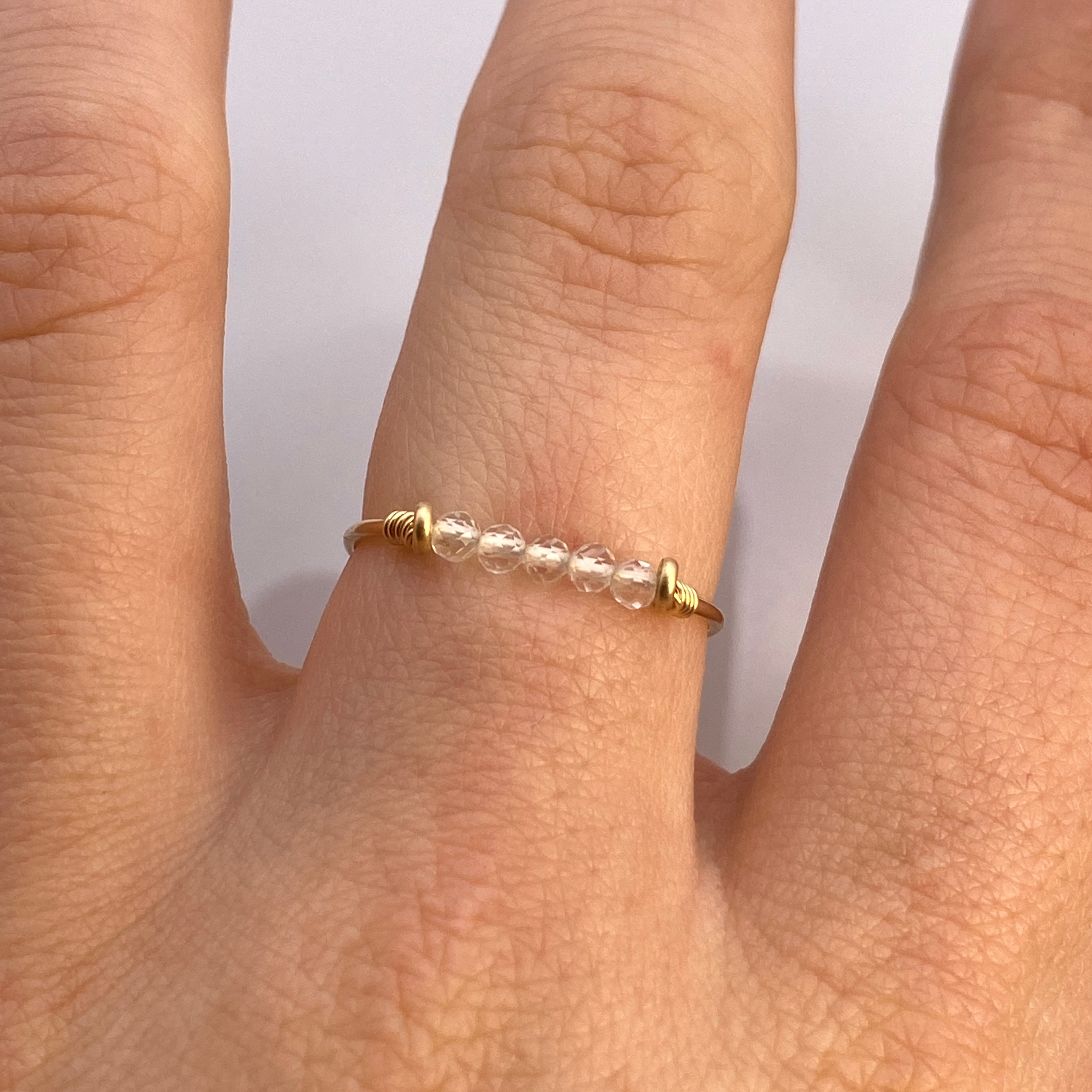 Clear Quartz Bar Ring