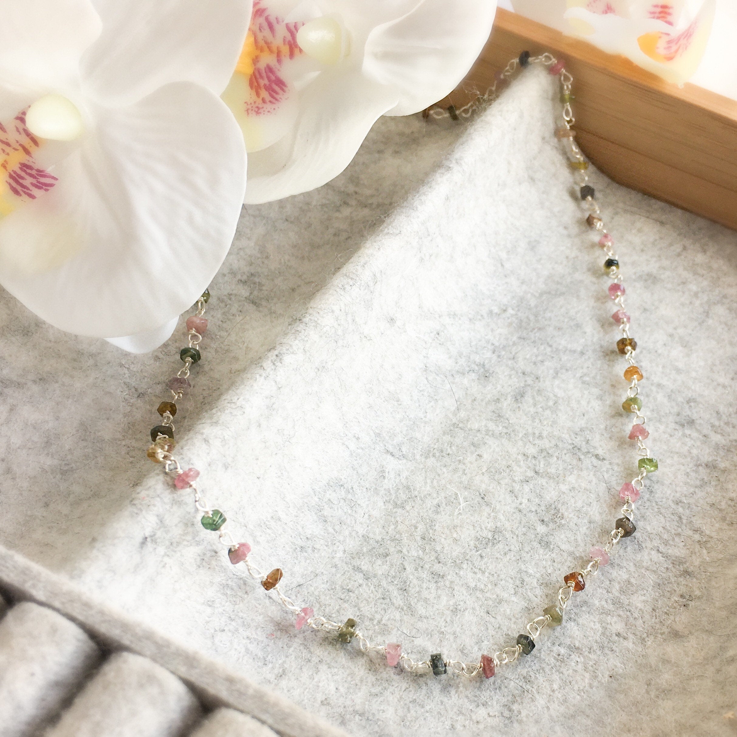 Tourmaline Rosary Necklace