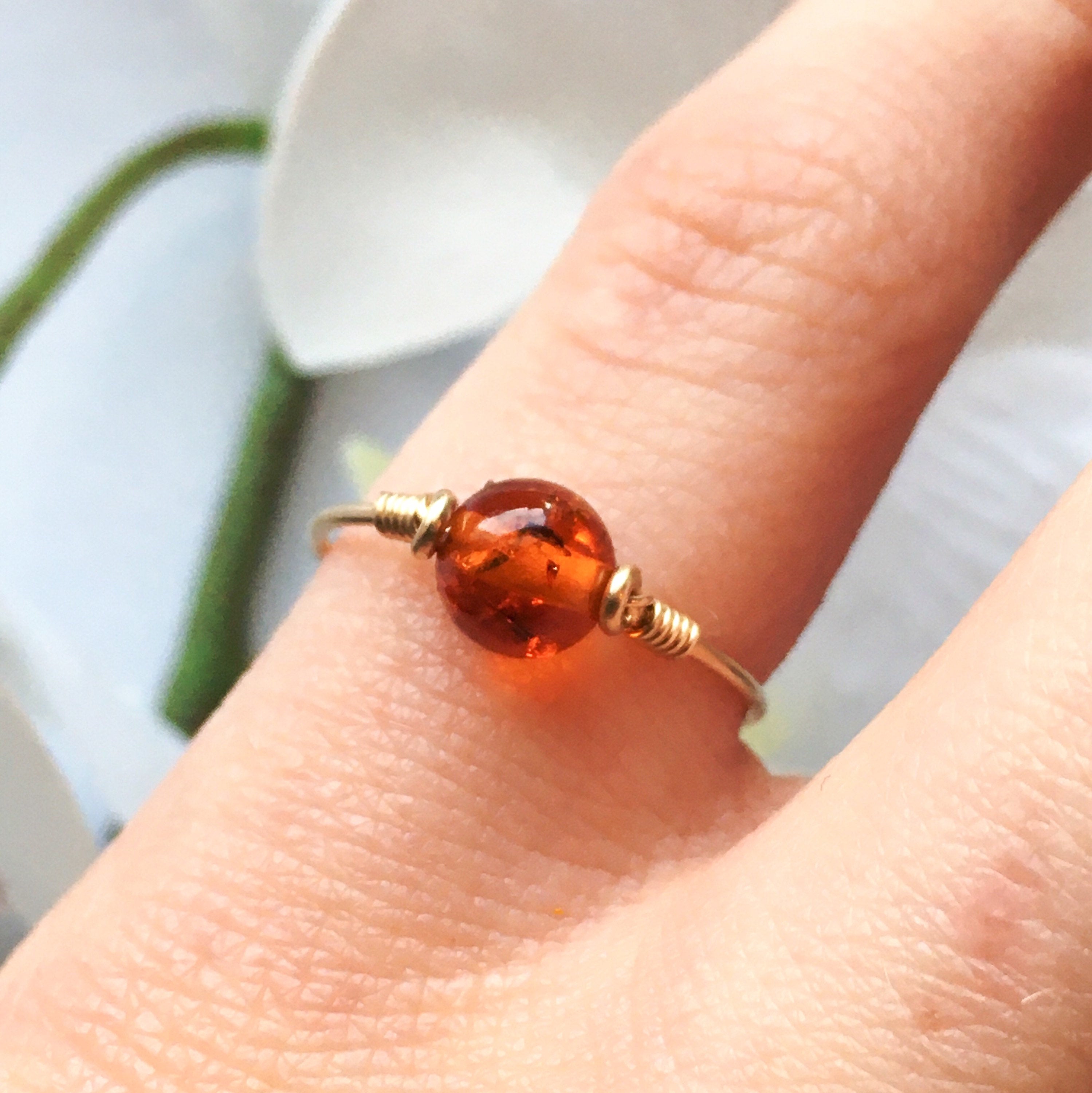 Amber Dot Ring