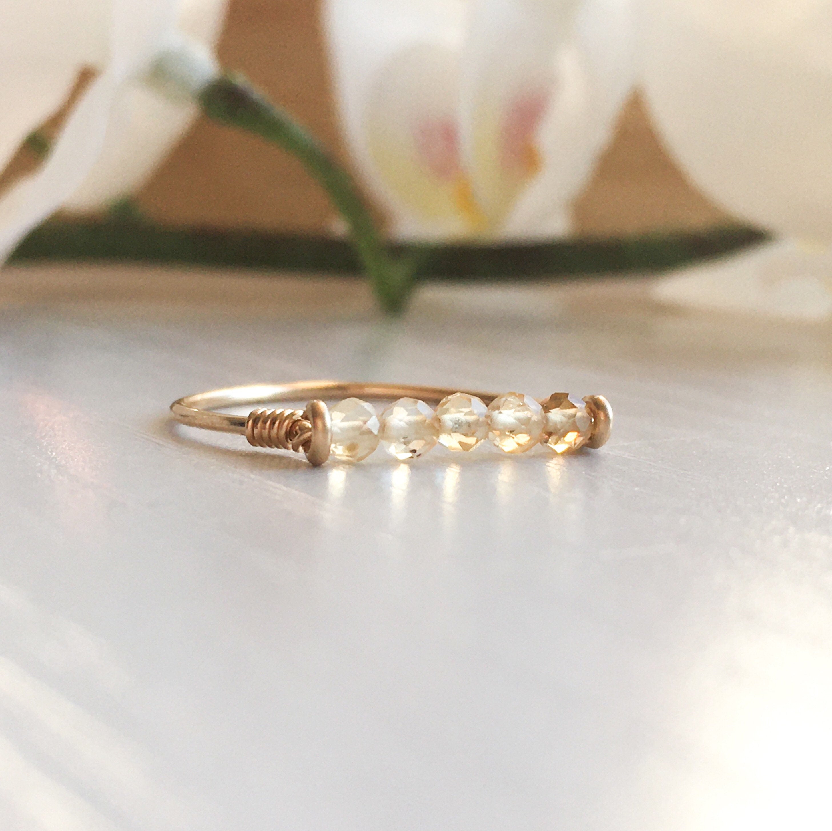 Citrine Bar Ring