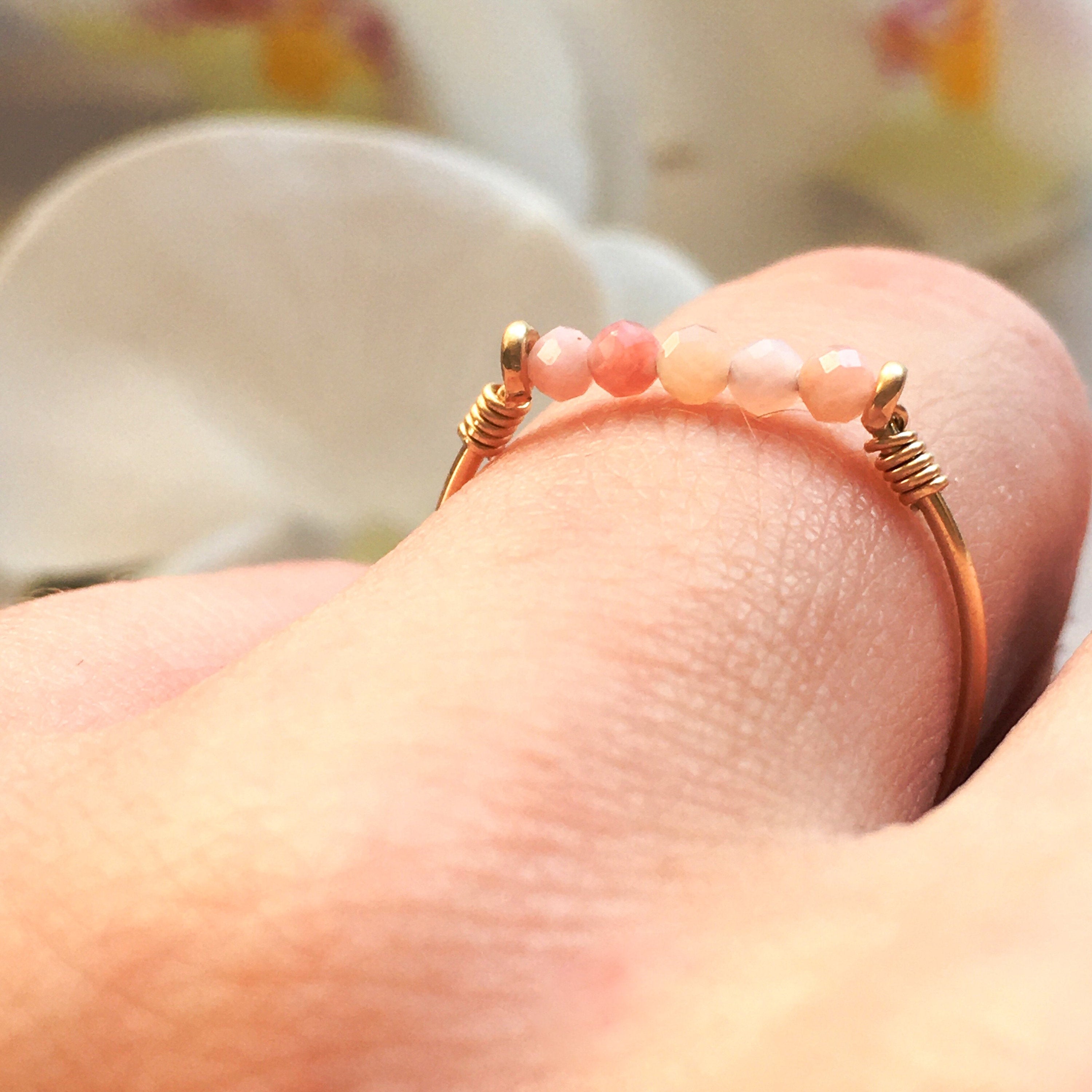 Pink Opal Bar Ring