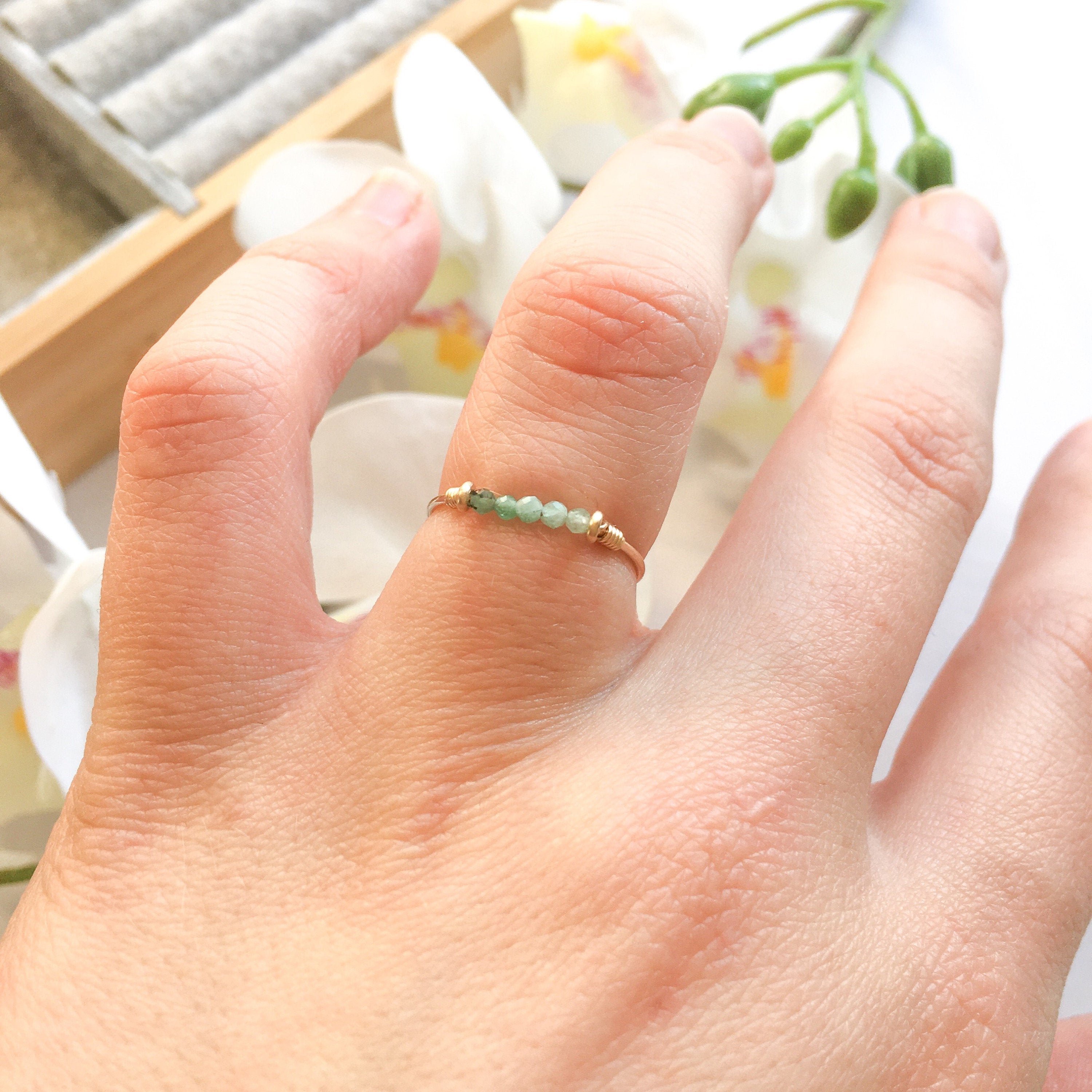 Emerald Bar Ring