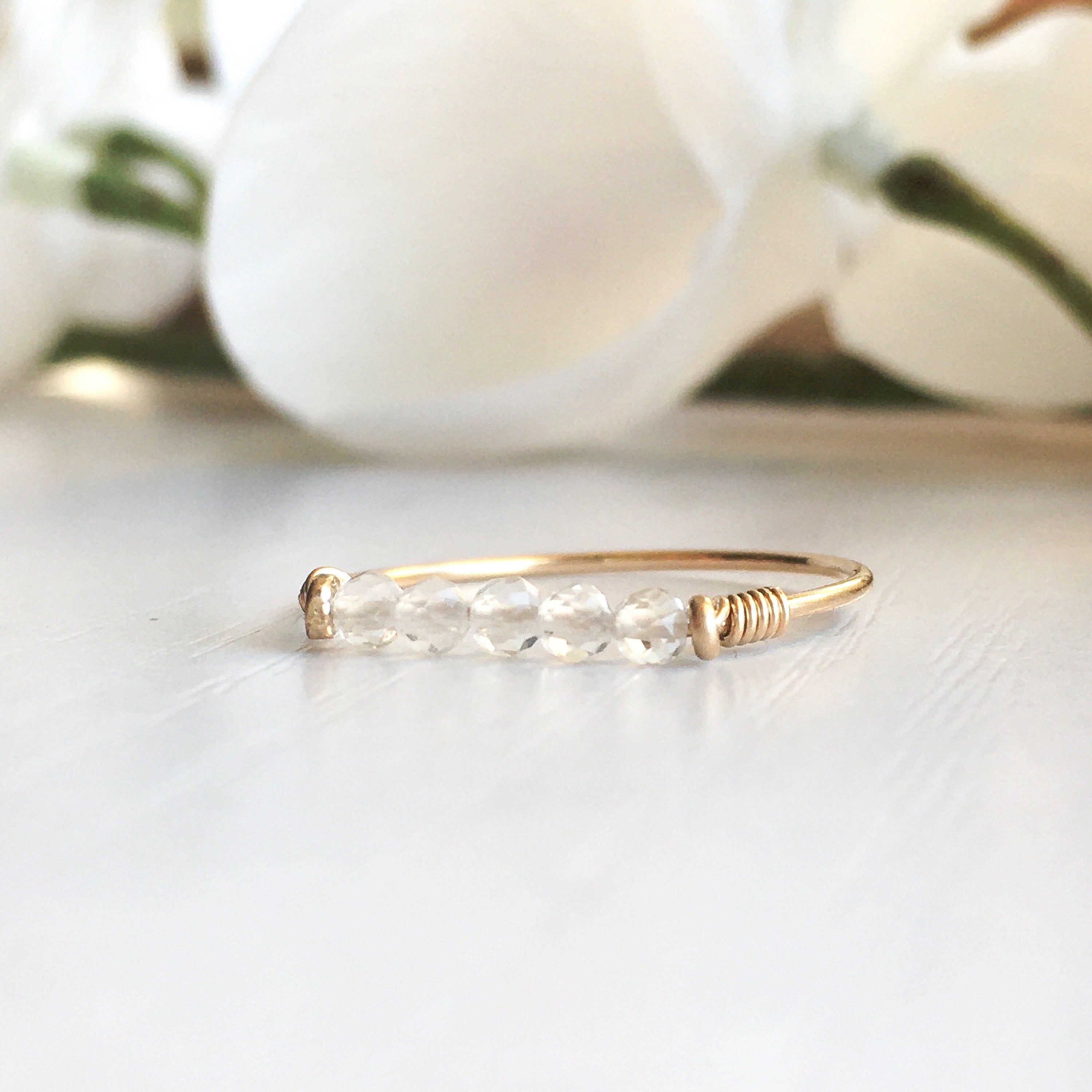 Clear Quartz Bar Ring