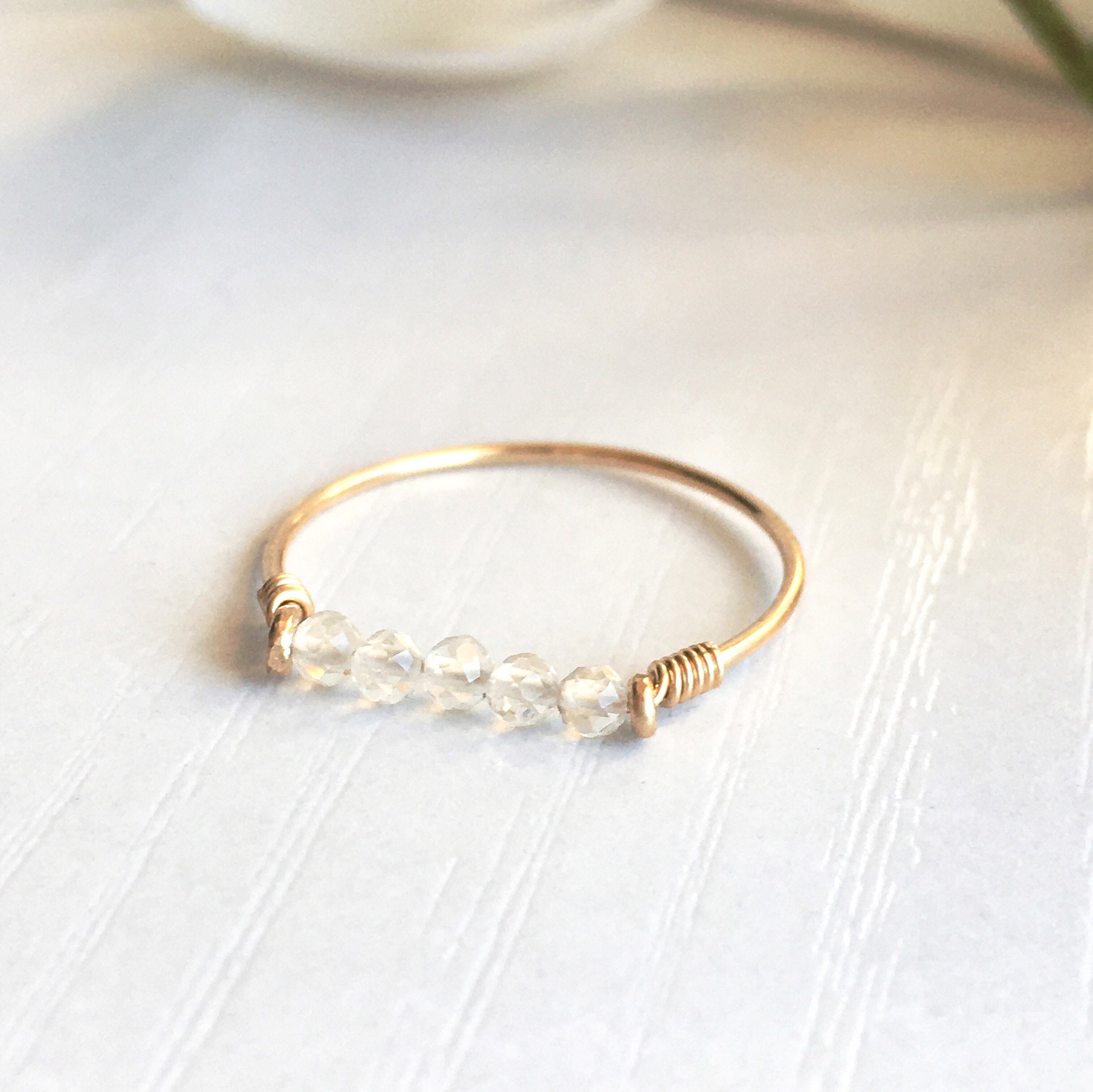 Clear Quartz Bar Ring