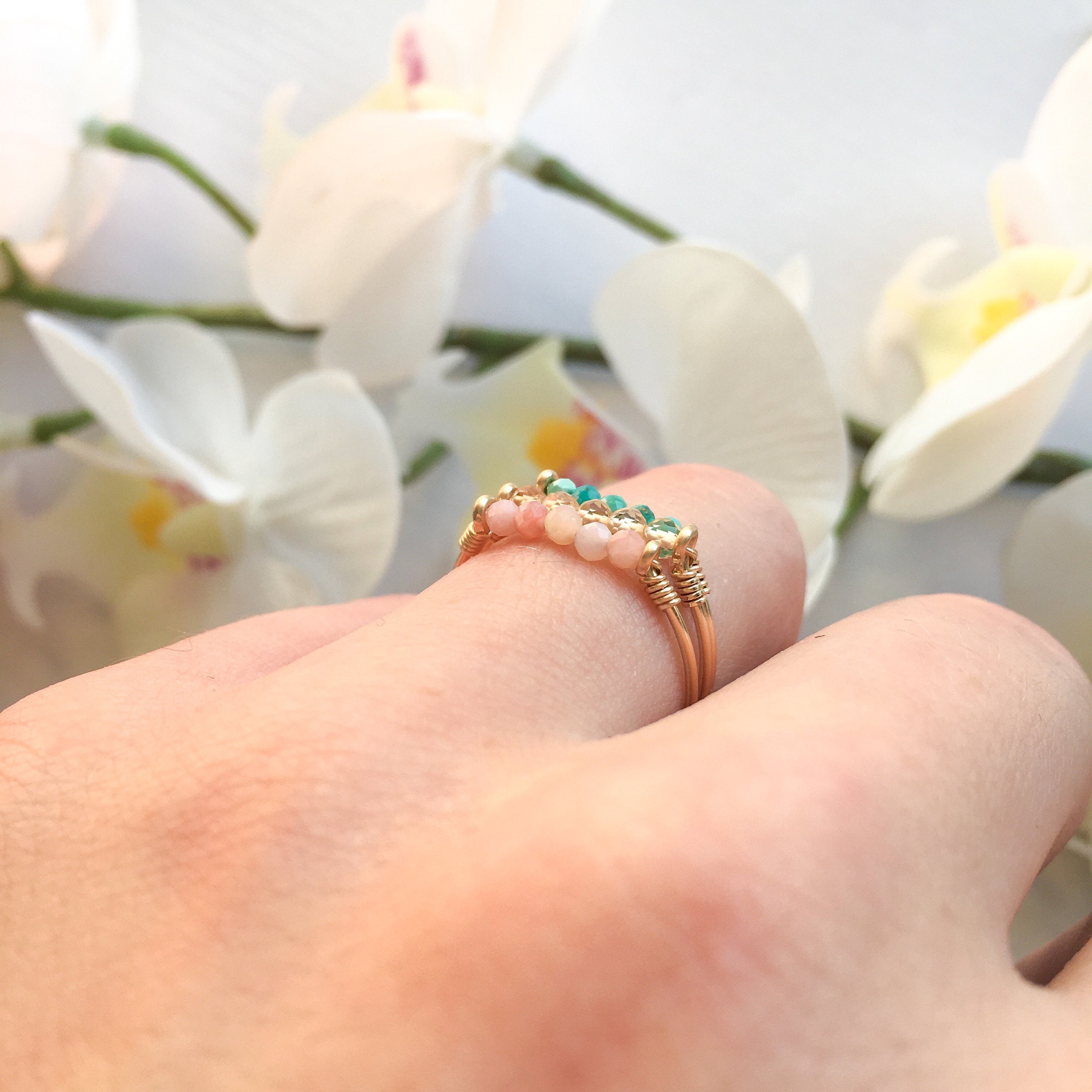 Pink Opal Bar Ring