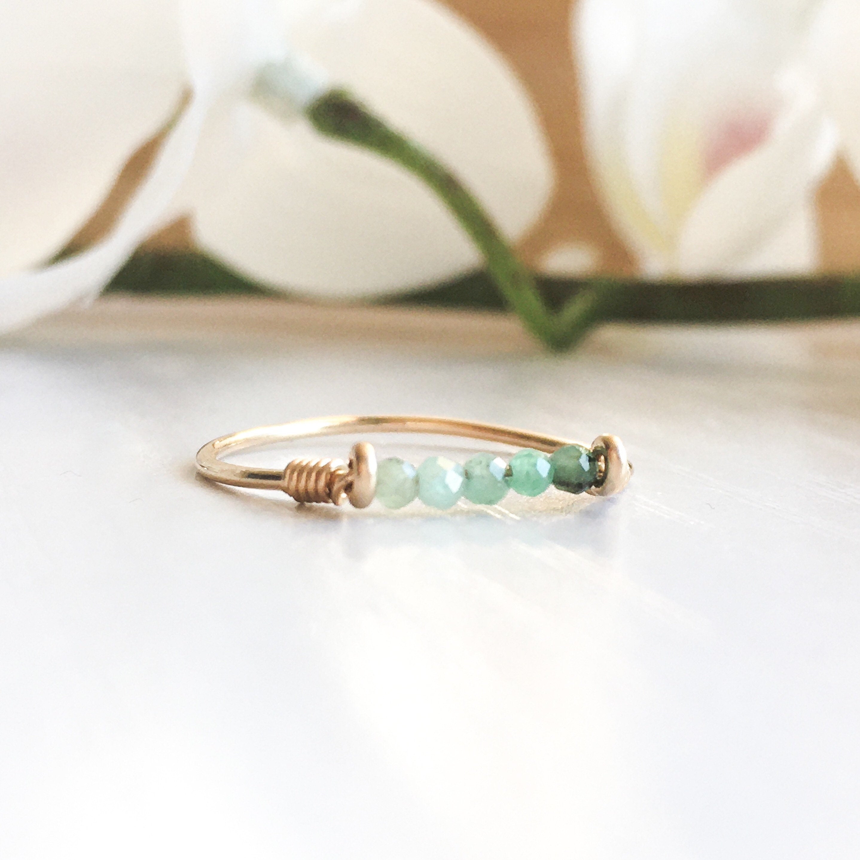 Emerald Bar Ring