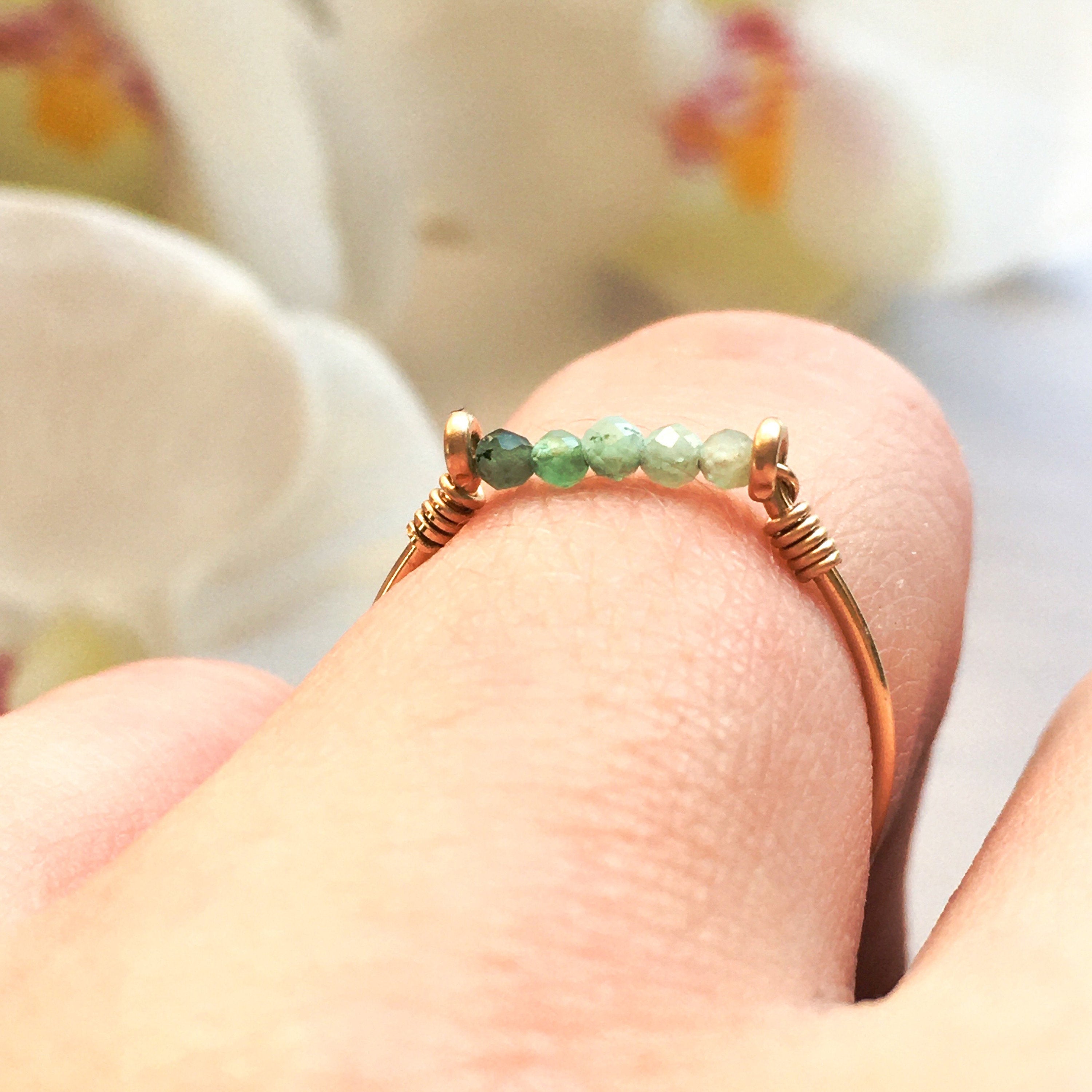 Emerald Bar Ring