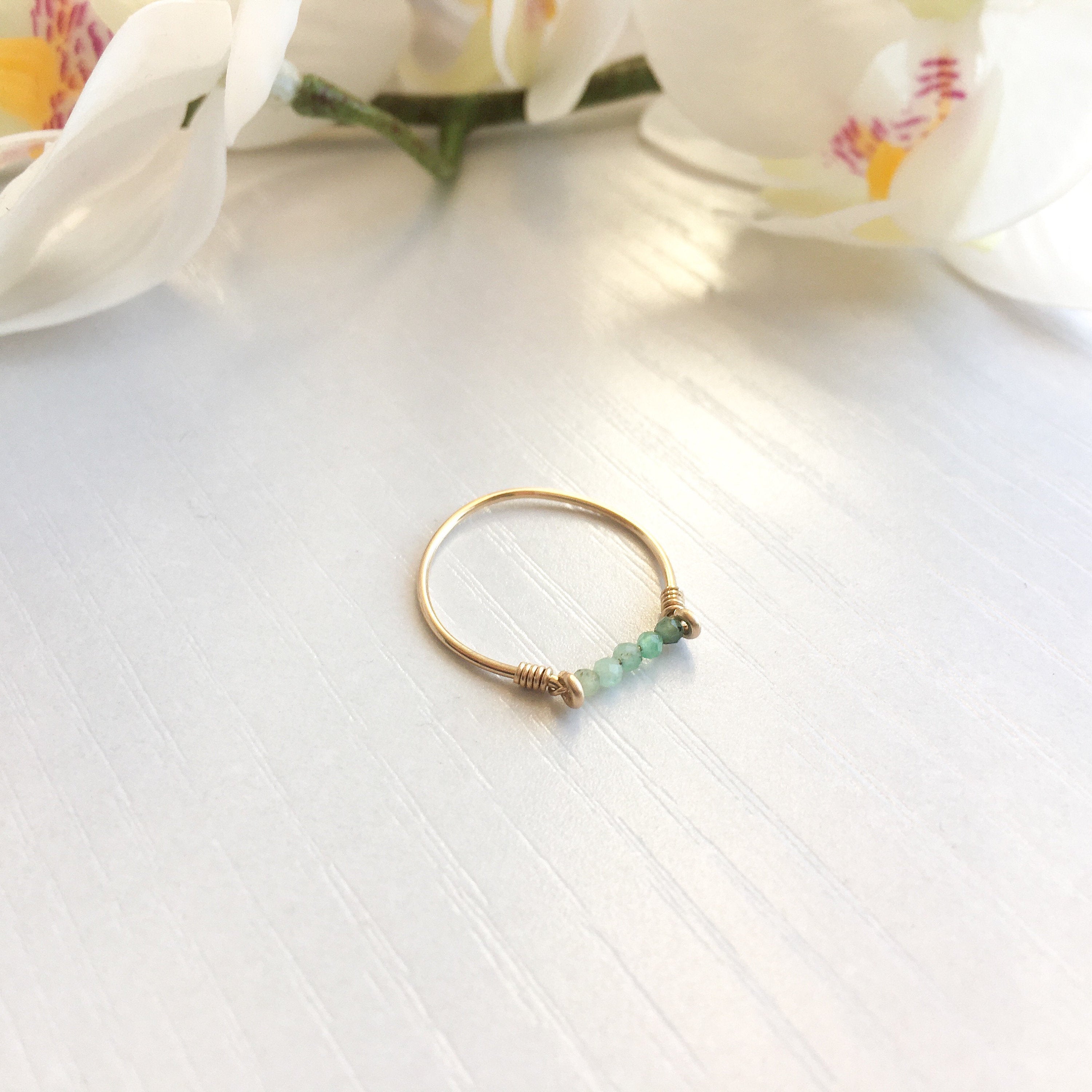 Emerald Bar Ring