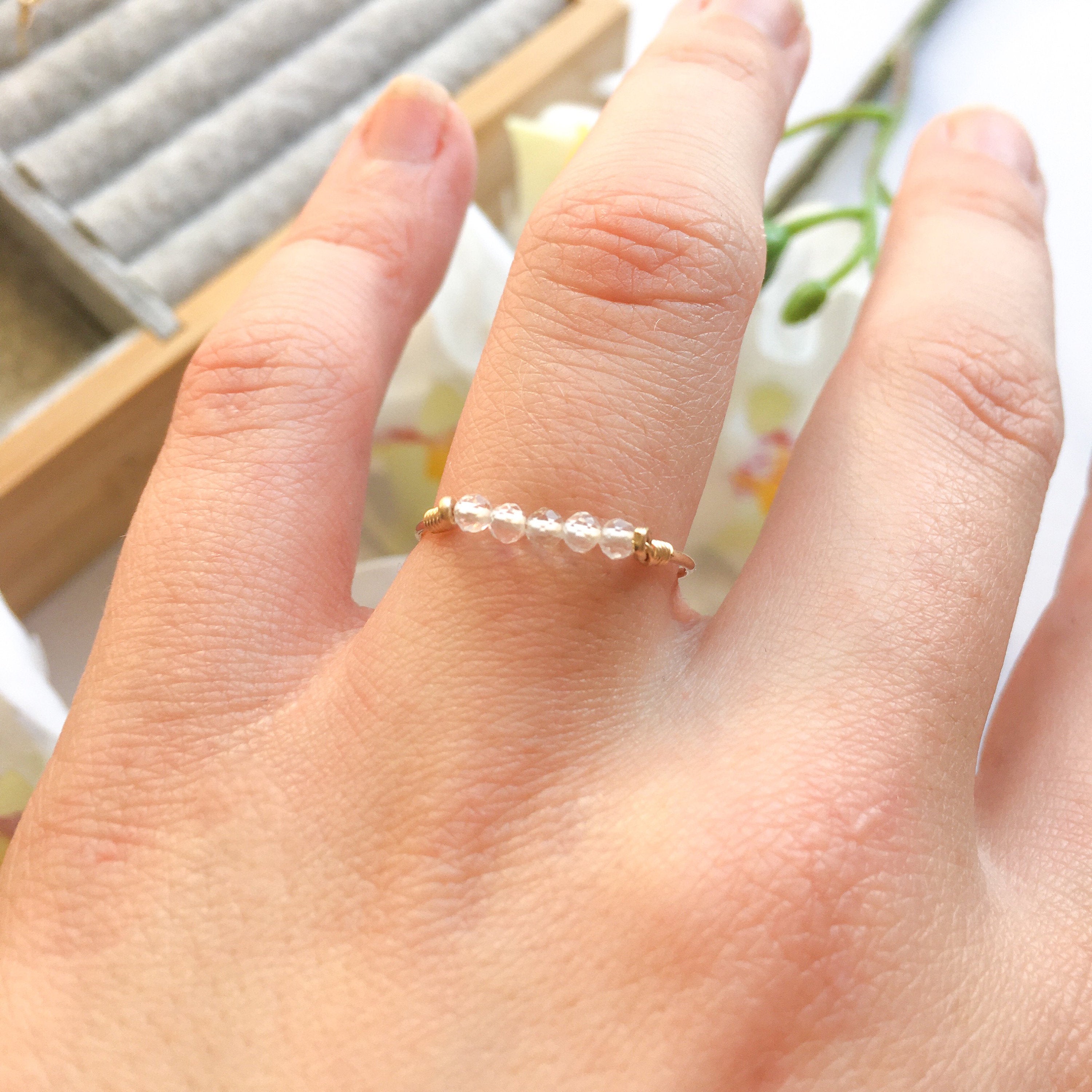 Clear Quartz Bar Ring