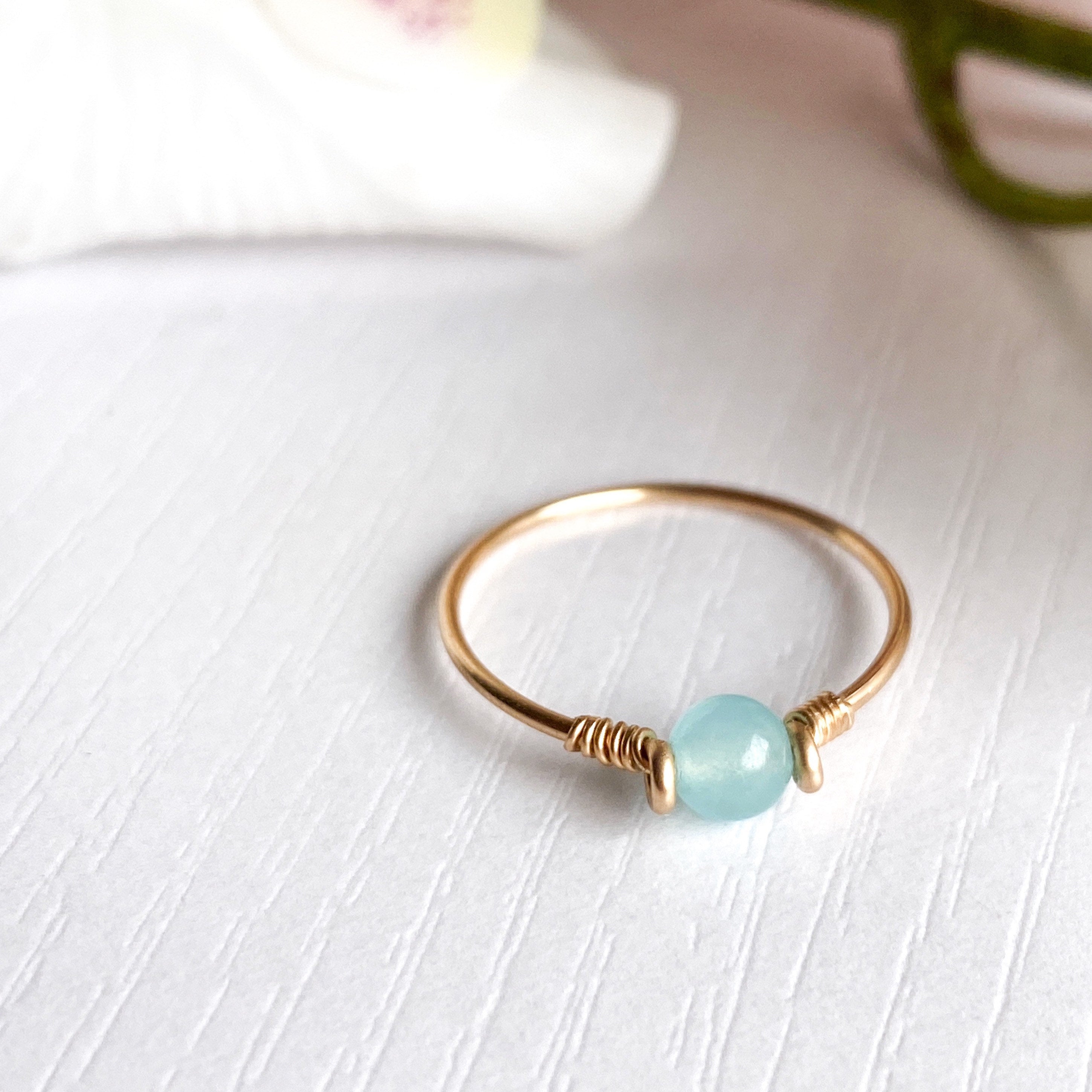 Blue Jade Dot Ring