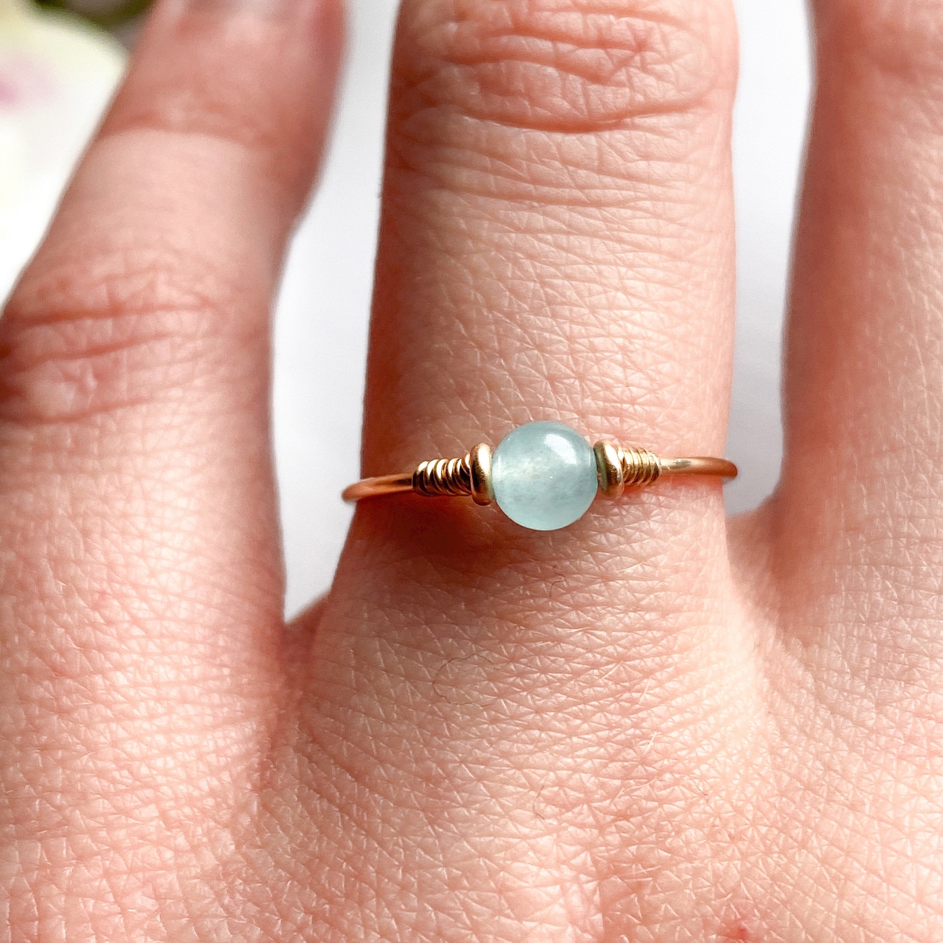 Blue Jade Dot Ring