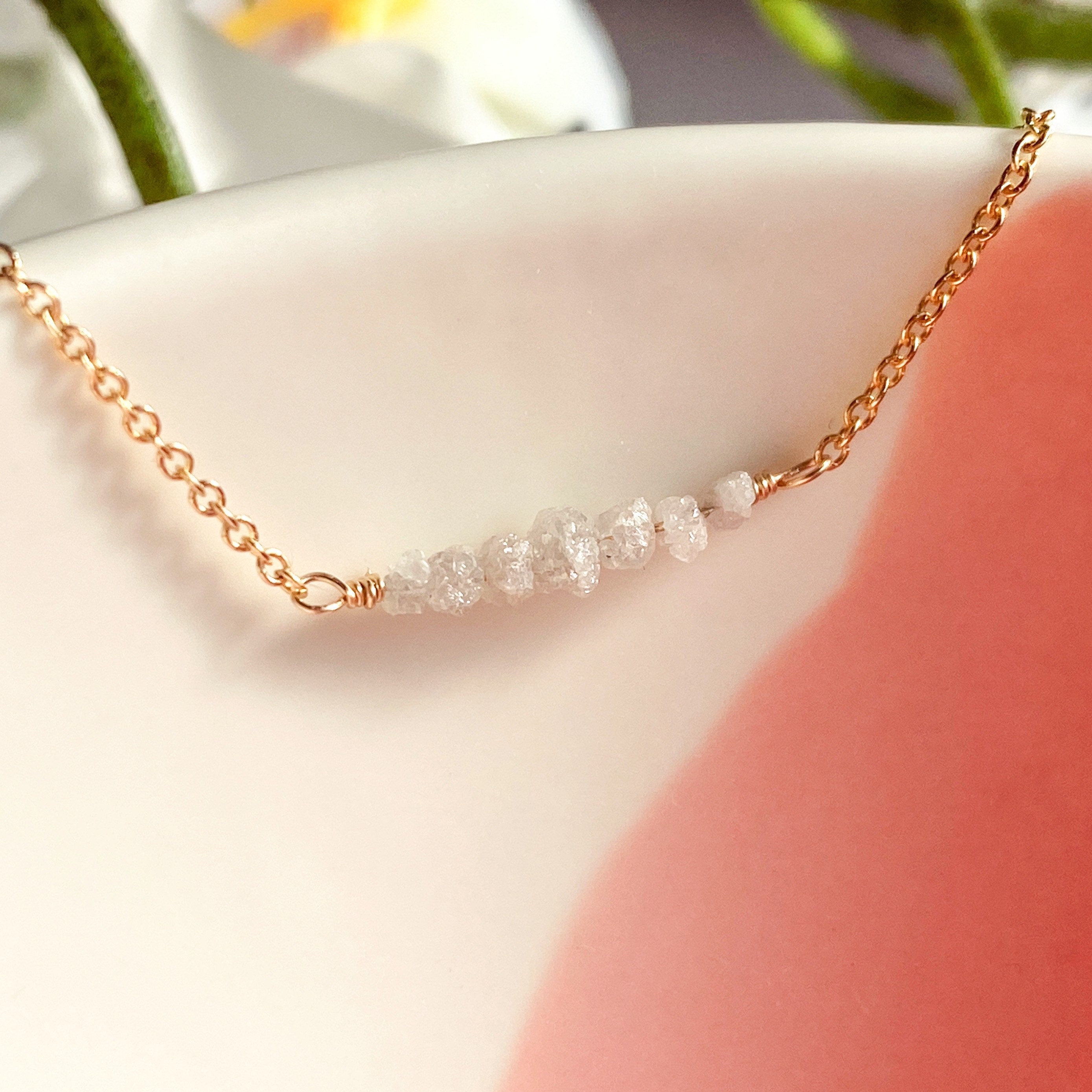 Raw Diamond Bar Bracelet