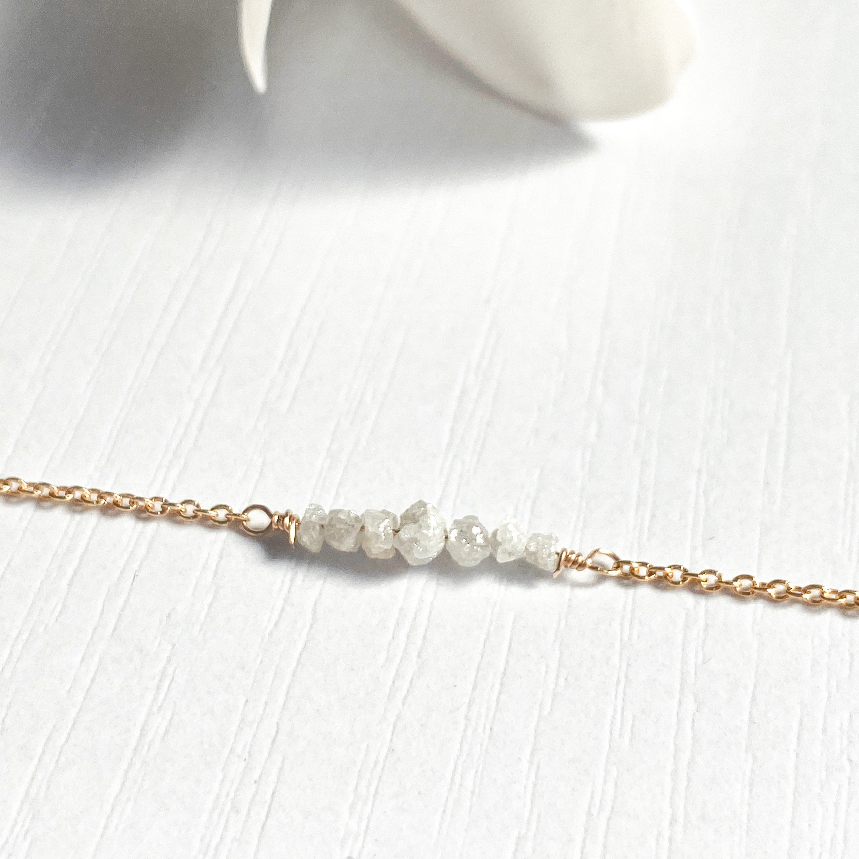 Raw Diamond Bar Bracelet