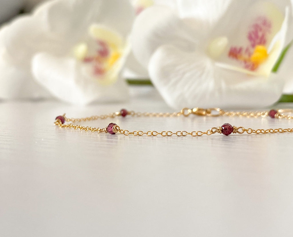 Garnet Station Bracelet – Sopharia Jewellery