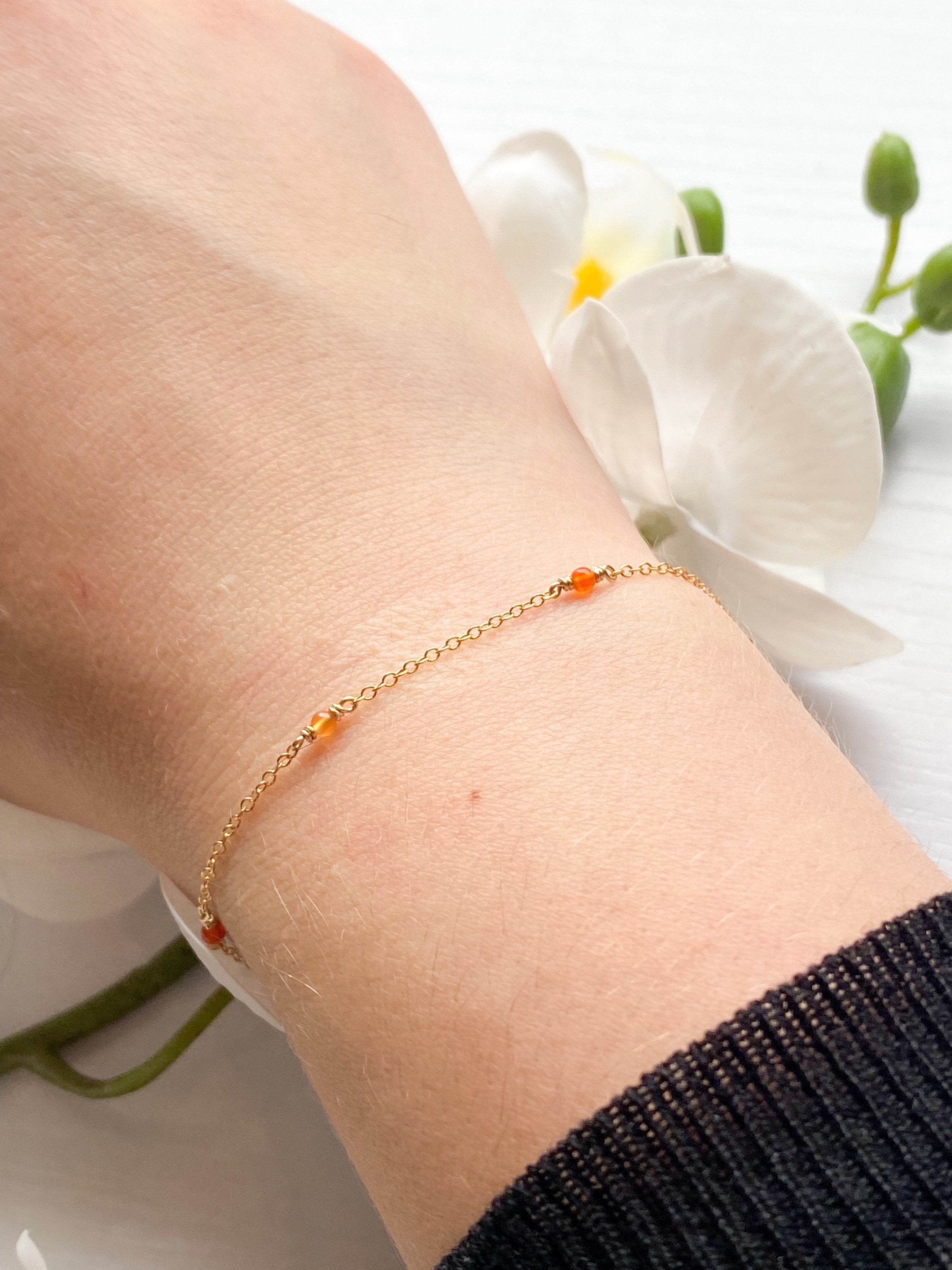 Carnelian Station Bracelet