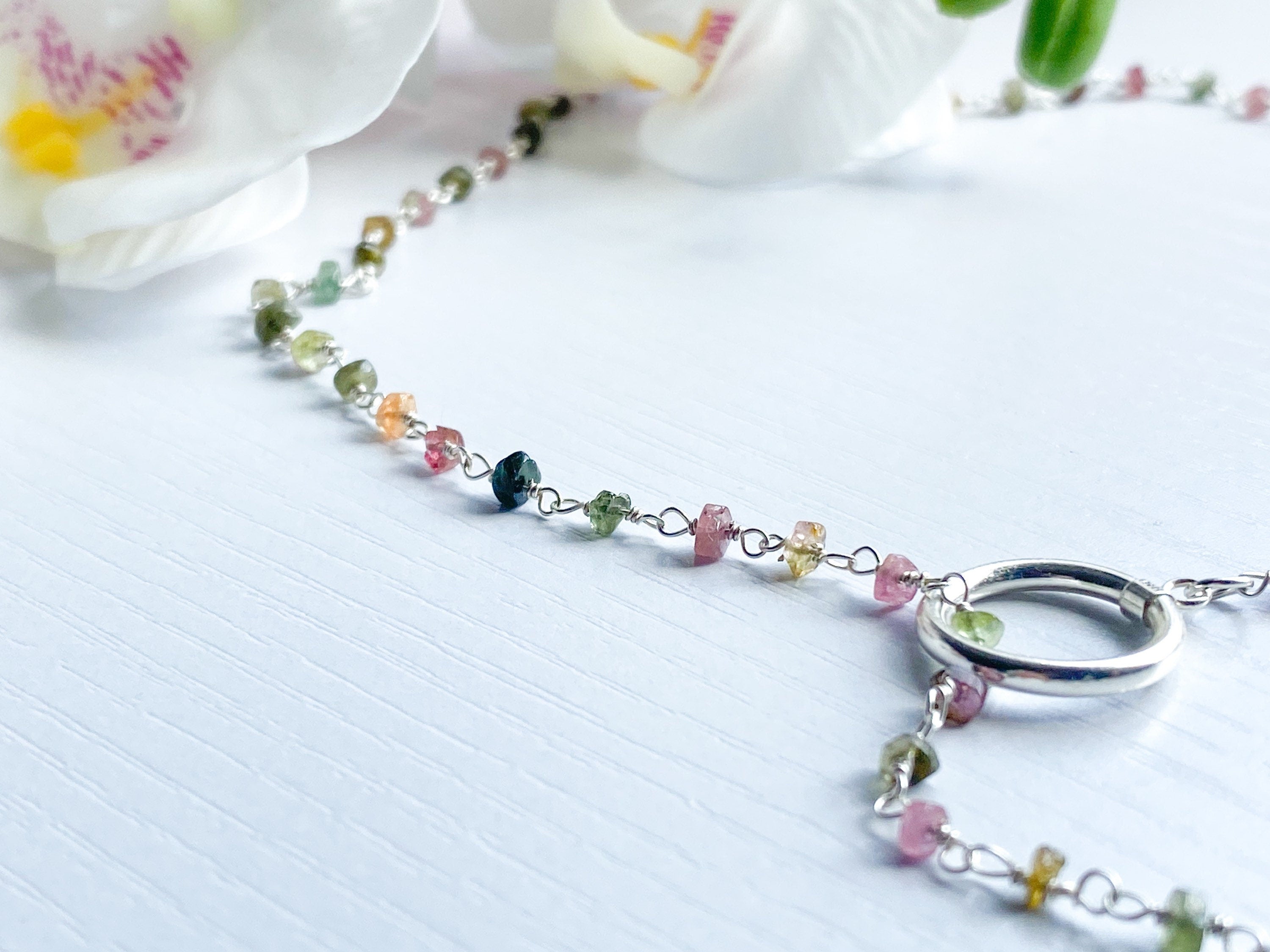 Tourmaline T-Bar Lariat Necklace