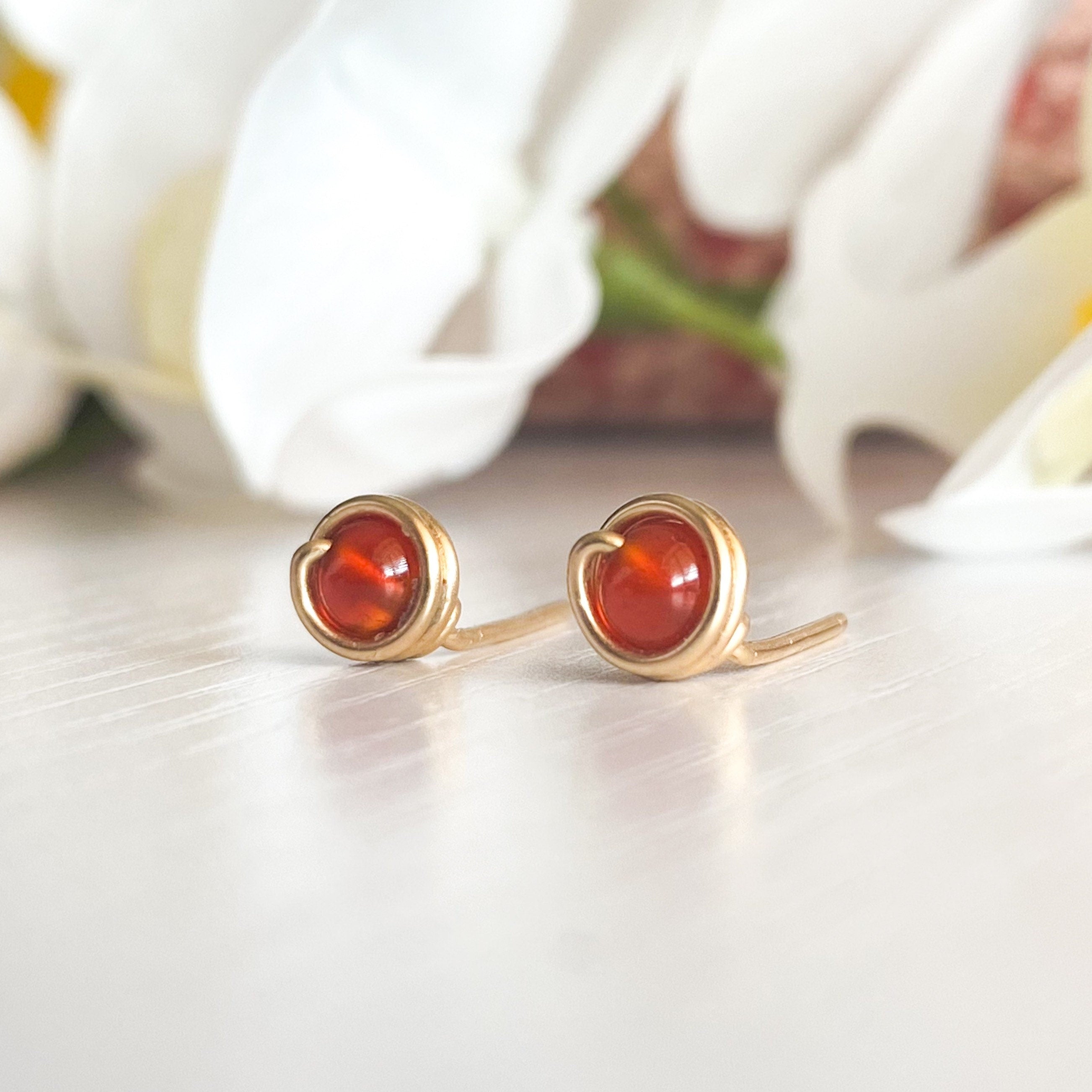 Carnelian Stud Earrings