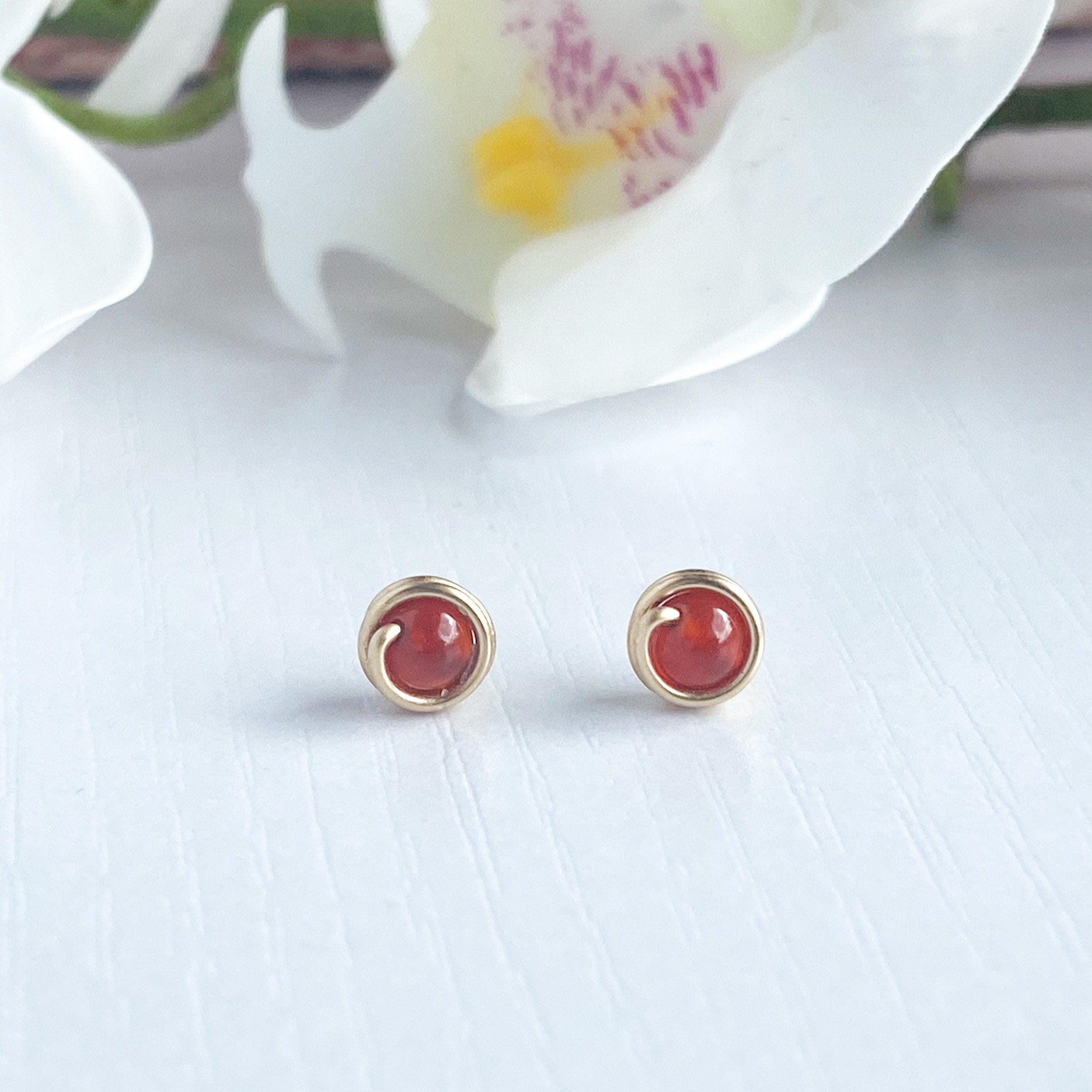 Carnelian Stud Earrings