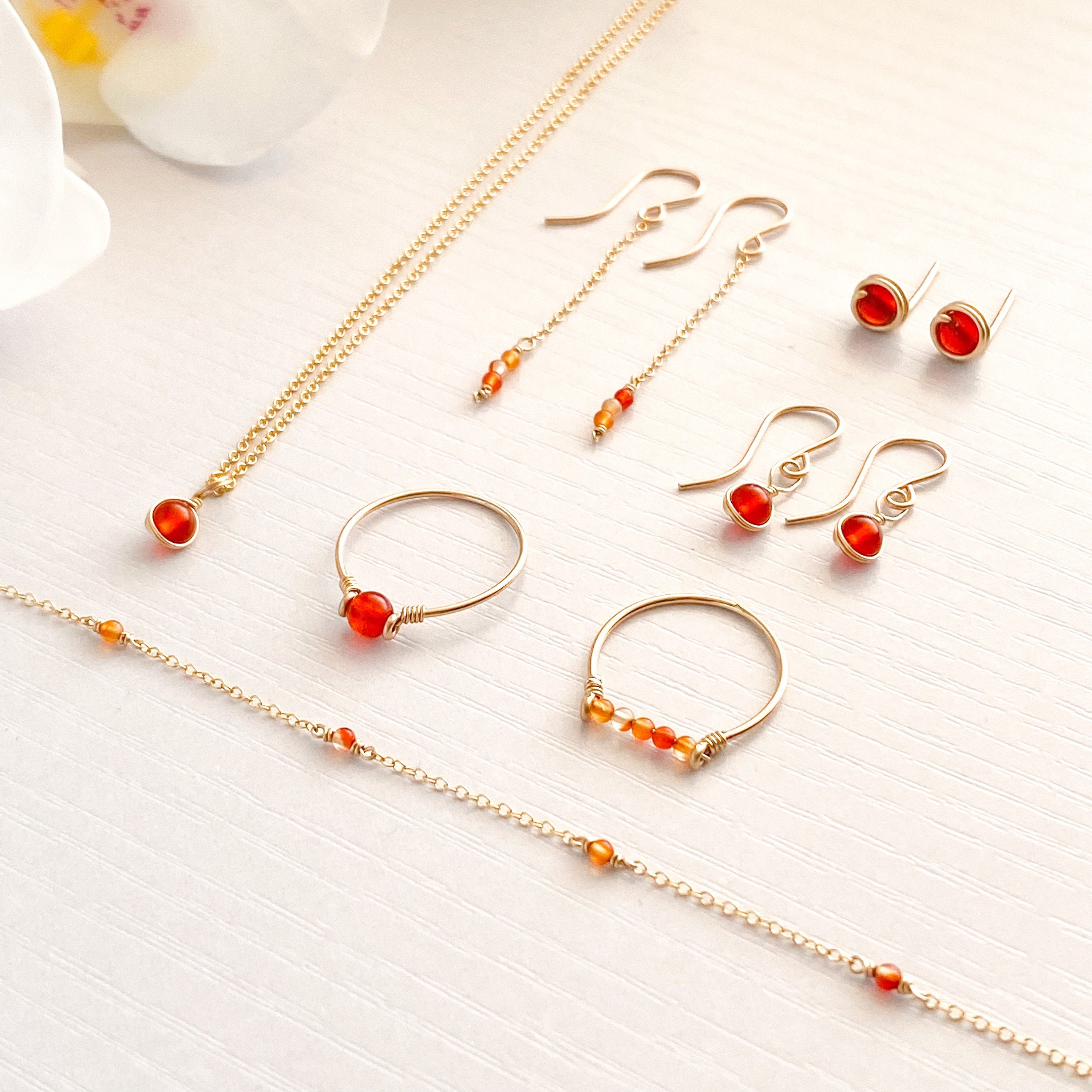 Carnelian Necklace & Earring Set