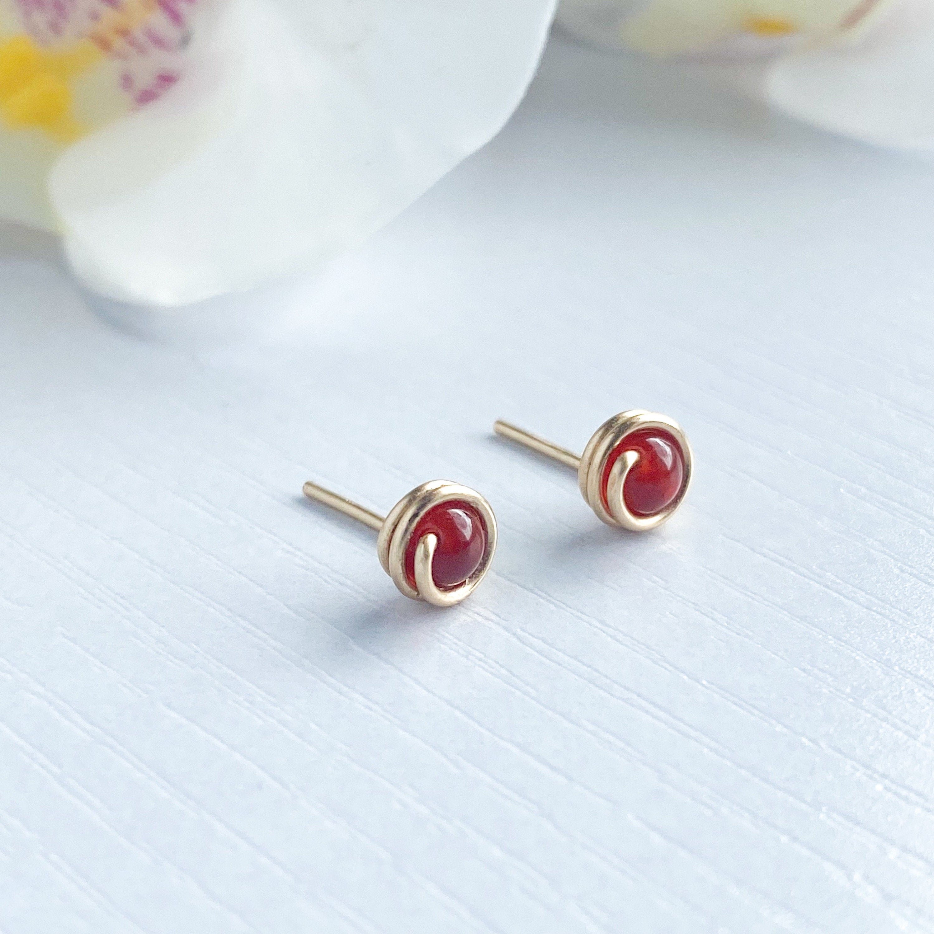 Carnelian Stud Earrings