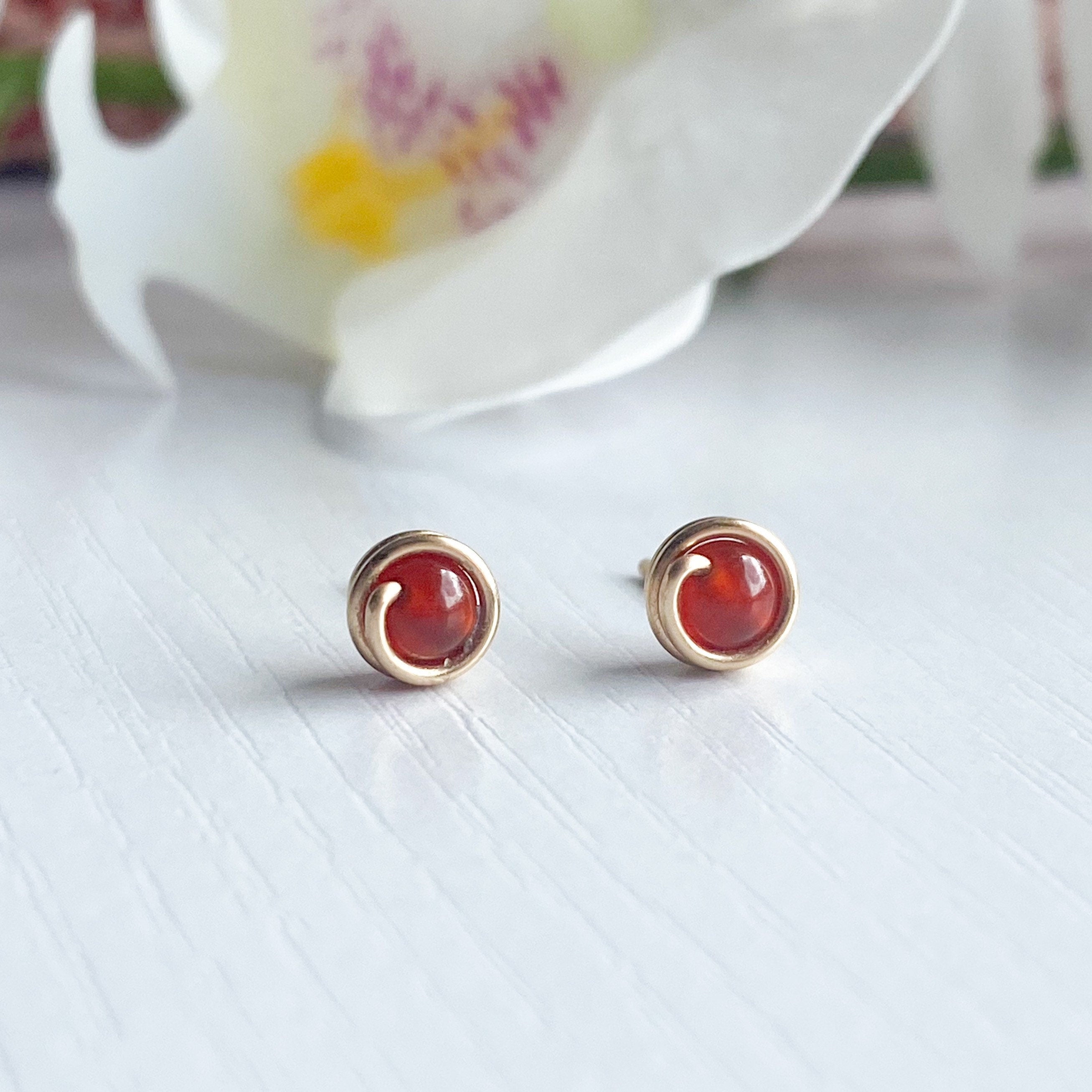 Carnelian clearance stud earrings