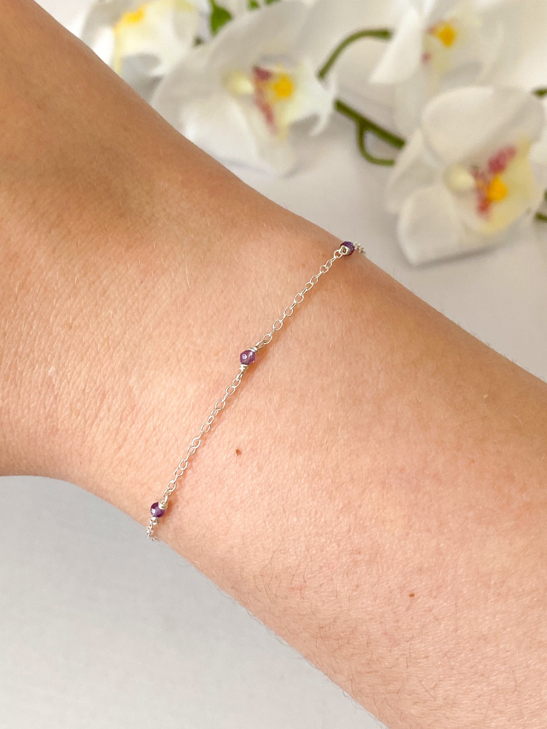 Amethyst Station Bracelet