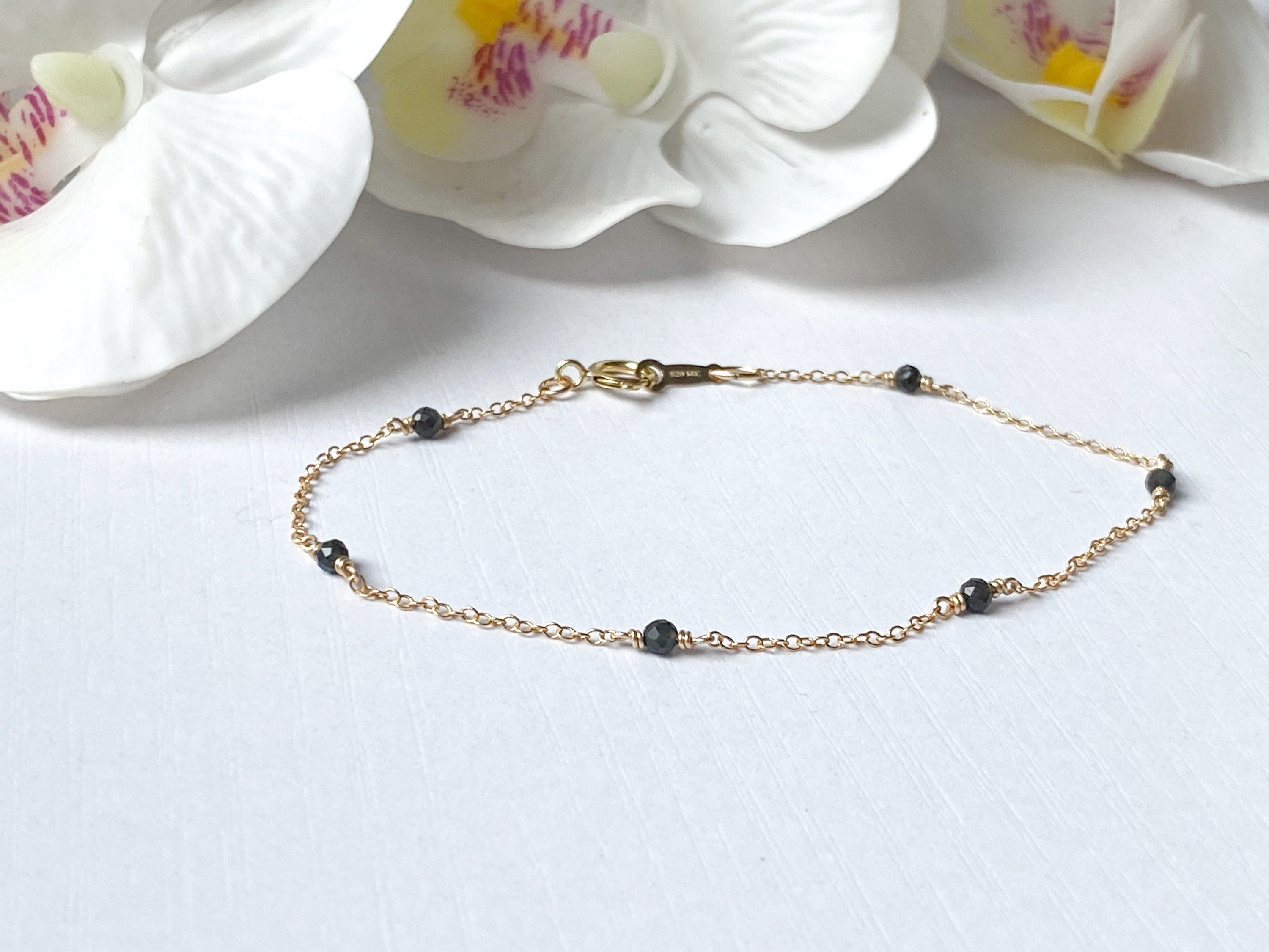 Black Tourmaline Station Bracelet