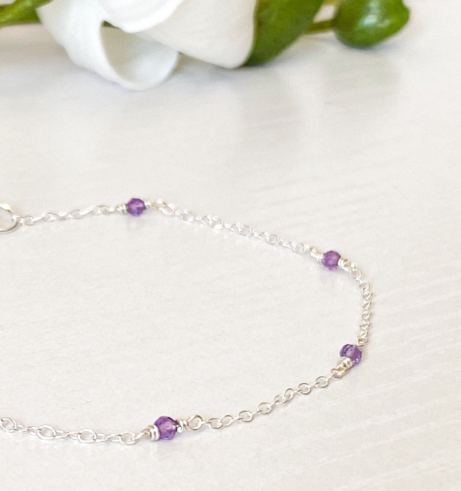 Amethyst Station Bracelet