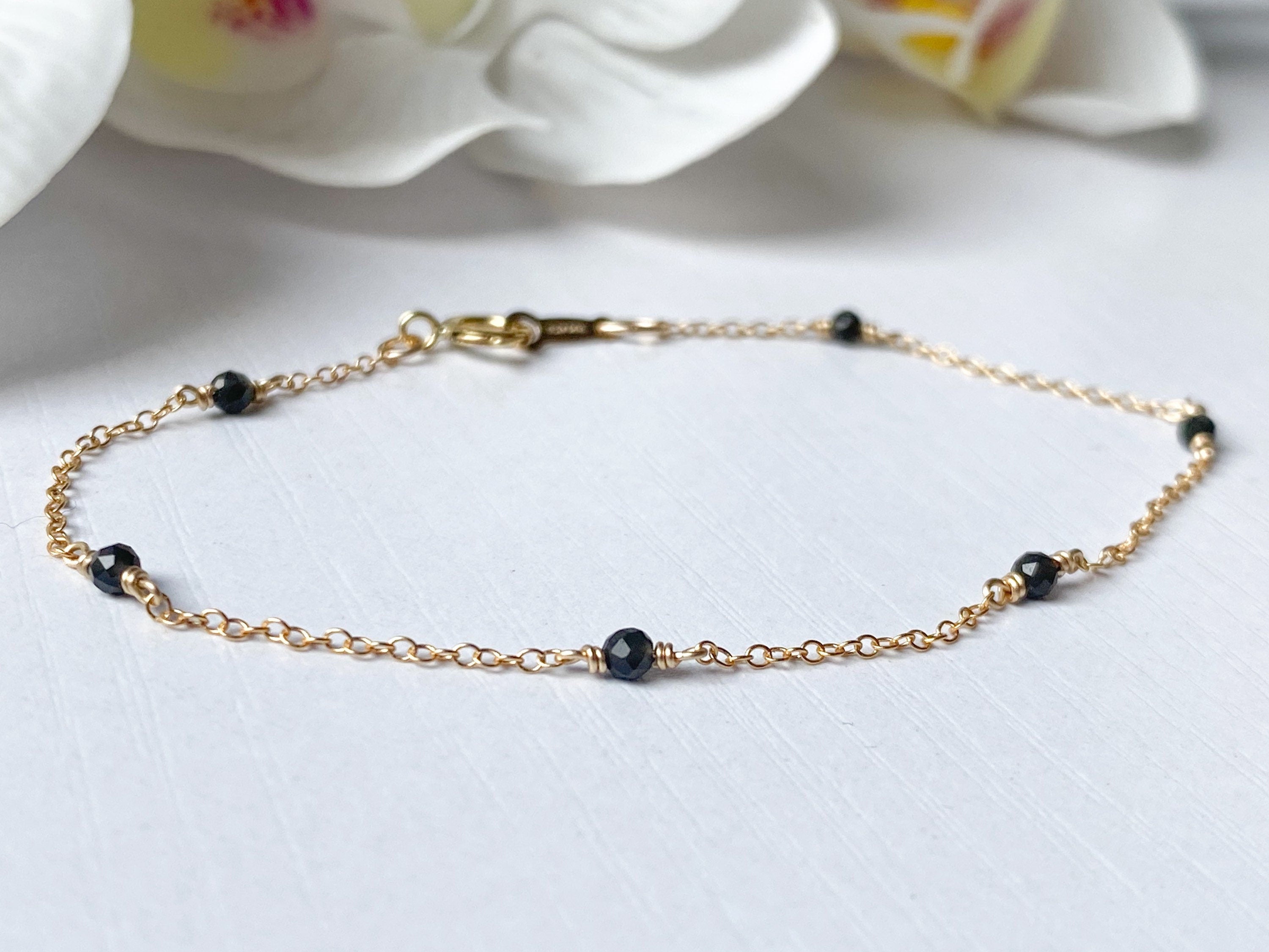 Black Tourmaline Station Bracelet